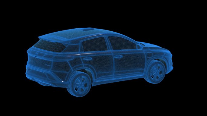 小鹏G3新能源汽车蓝色科技线条通道素材