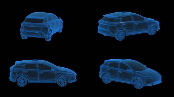 小鹏G3新能源汽车蓝色科技线条通道素材