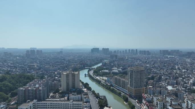 广东陆丰市航拍汕尾市城镇乡村农村乡镇建筑