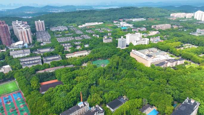 湖北武汉洪山区珞瑜路华中科技大学航拍校园