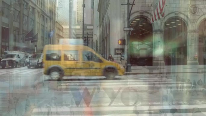 纽约城市手持拍摄动感混合现实字幕宣传片