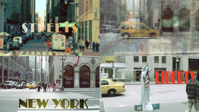 纽约城市手持拍摄动感混合现实字幕宣传片