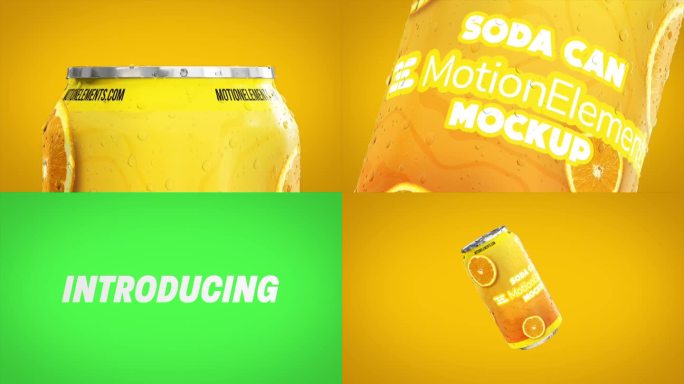 3D夏季饮料苏打水商业广告产品展示模版