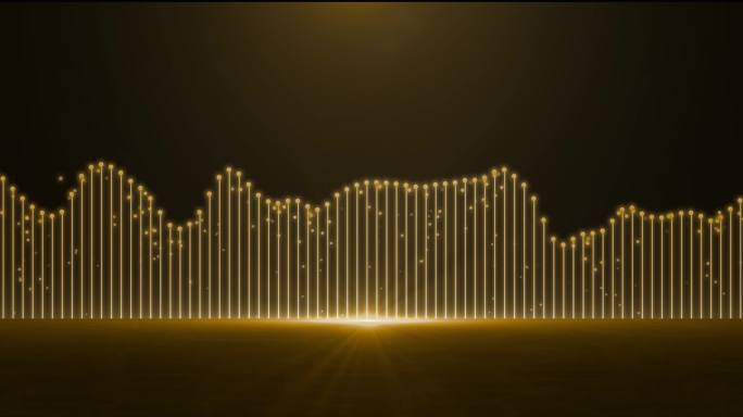 金色音频曲线，AE音频粒子