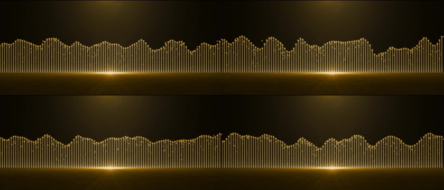 金色音频曲线，AE音频粒子