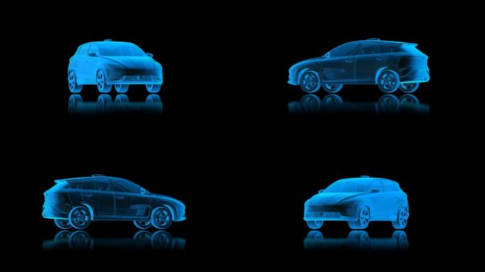 小鹏G3新能源汽车全息蓝色科技通道素材