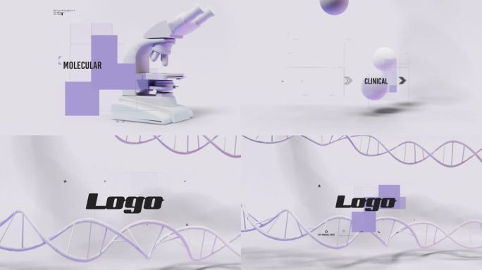基因实验室元素logo展示及开场片头