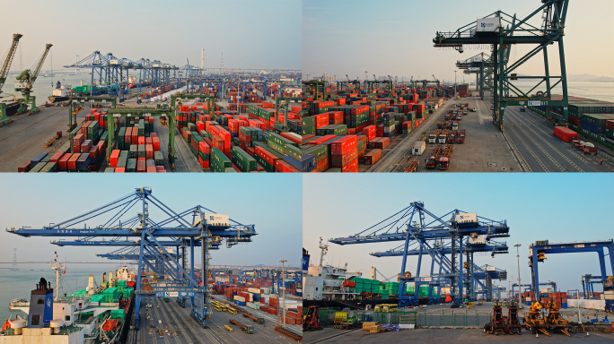 东莞港集装箱货运码头港口海运货柜