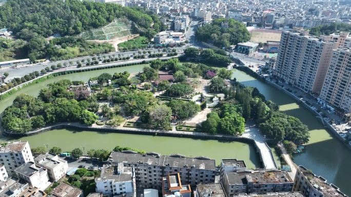 广东陆丰市航拍汕尾市城镇乡村农村乡镇建筑