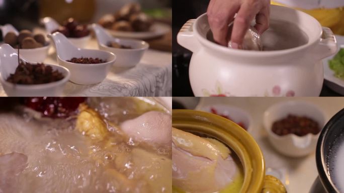 参鸡汤煲汤砂锅煲汤参鸡汤制作过程
