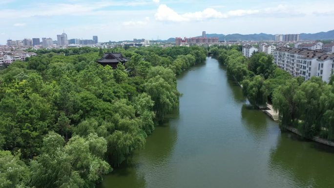 城市河道航拍