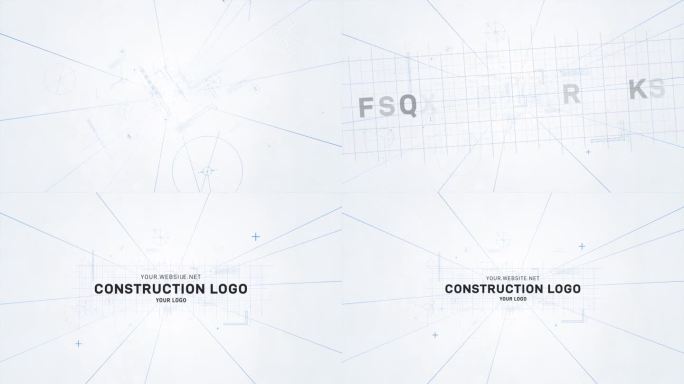 建筑设计图风格logo演绎片头