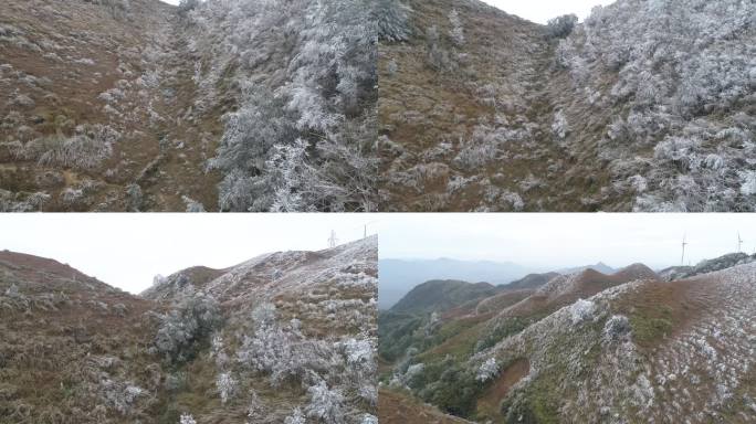 信宜钱排风车山冰挂航拍