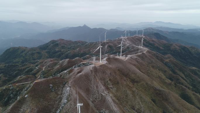 信宜钱排风车山冰挂航拍