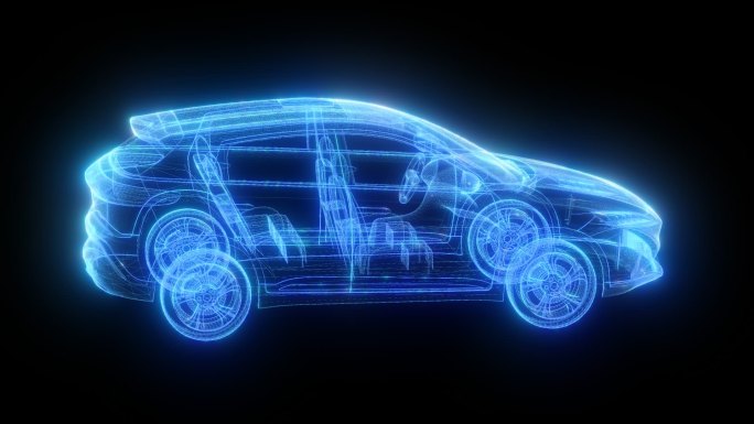 小鹏G3新能源汽车发光全息通道素材