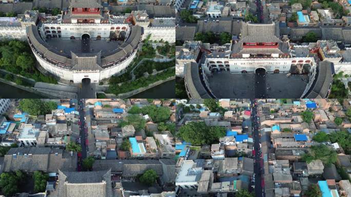 河南省洛阳市老城区 丽景门航拍