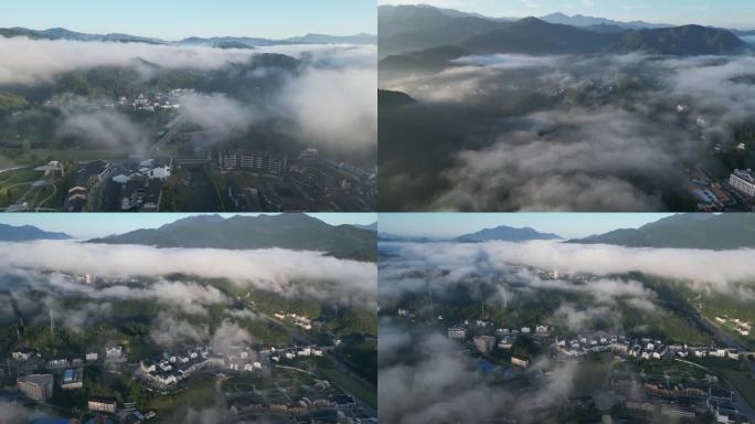 云雾下的乡镇
