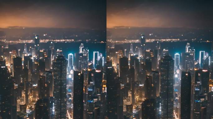 未来城市夜景，竖屏短剧背景