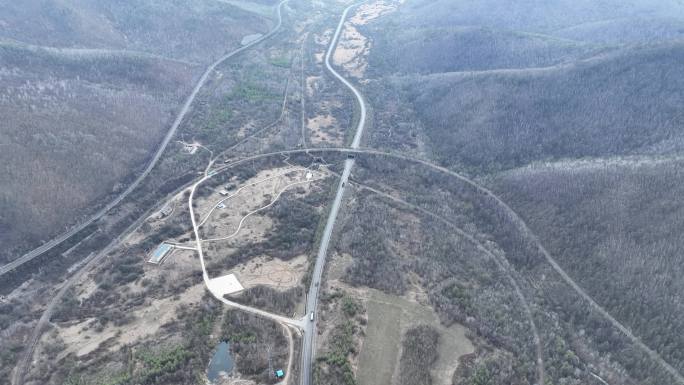 穿越大兴安岭高山的铁路螺旋展线