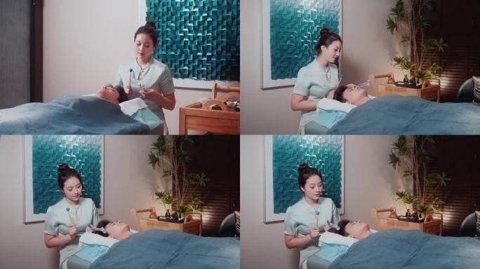 美女spa 按摩 精油推拿 健康养生