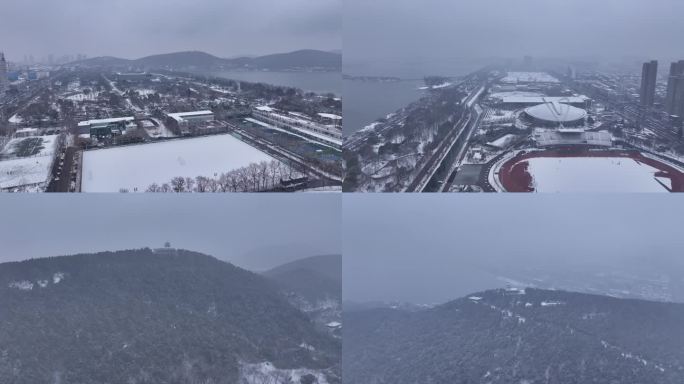 徐州城市雪景云龙湖雪景