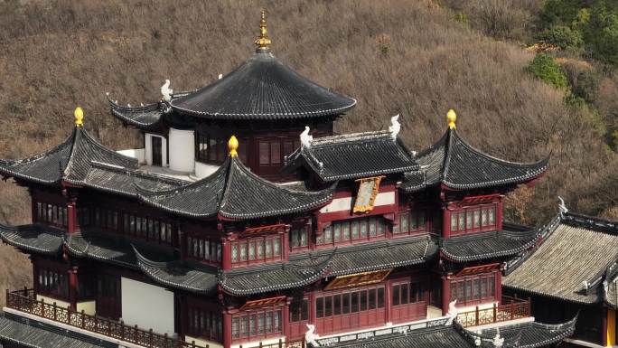 4K 苏州 航拍 乾元寺 旺山 山顶