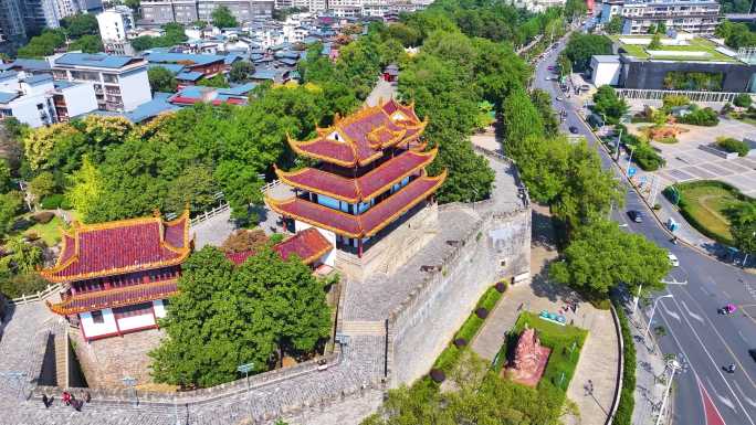 湖南长沙天心区天心阁景区航拍城市风景风光