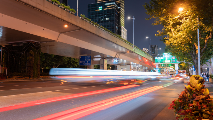 夜景车流延时