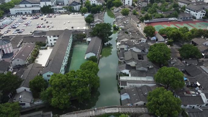 绍兴老街八字桥附近航拍