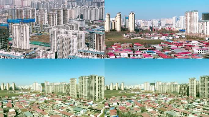 航拍 中国速度高速发展城市建设工地施工