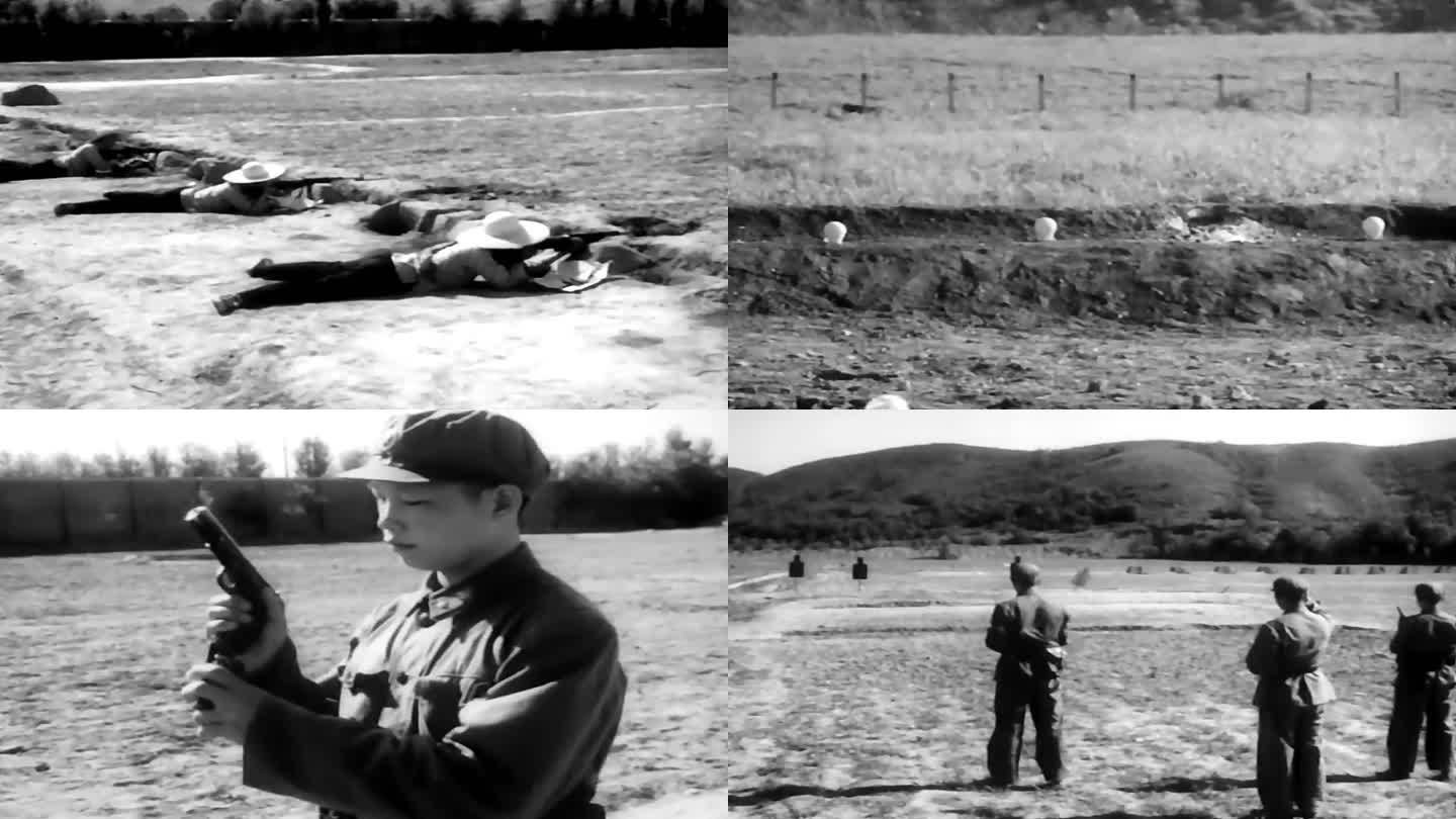 60年代中国士兵射击训练老视频