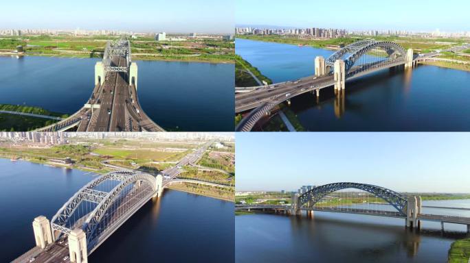 4K太原地标晋阳桥城市桥梁航拍