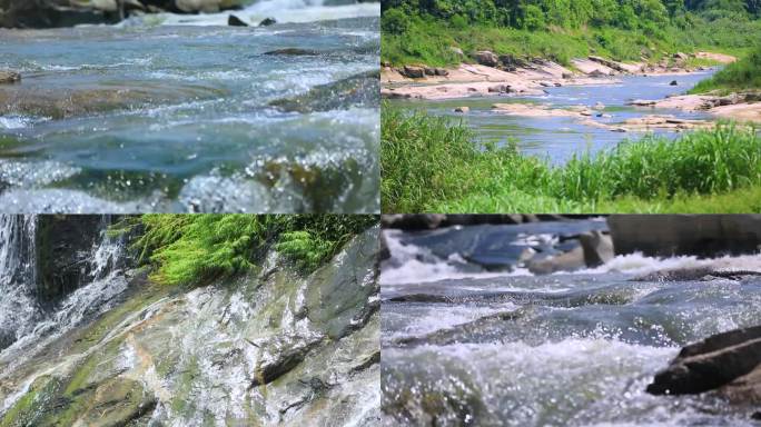 高清河水溪流山泉河流山水