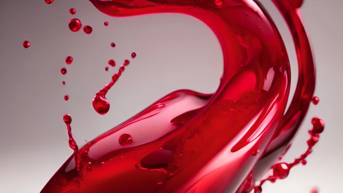 红色红酒液体动态流体