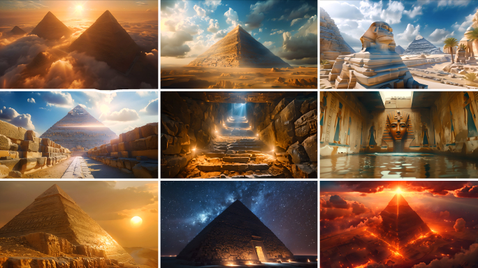 【有版权】4K埃及金字塔外观及内部空间
