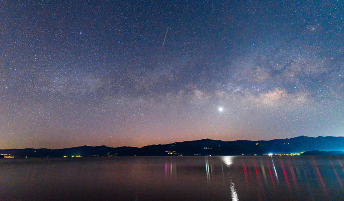 云南省玉溪市抚仙湖星空延时摄影