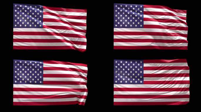 美国国旗4K-通道-无缝循环