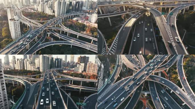 4K高架桥交通繁忙高速公路