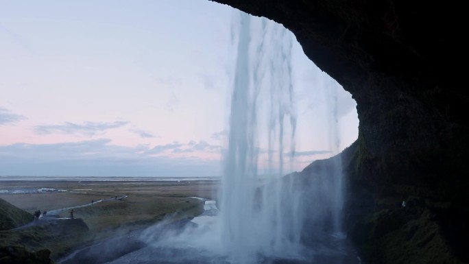 塞里雅兰瀑布，冰岛的瀑布，壮观的瀑布