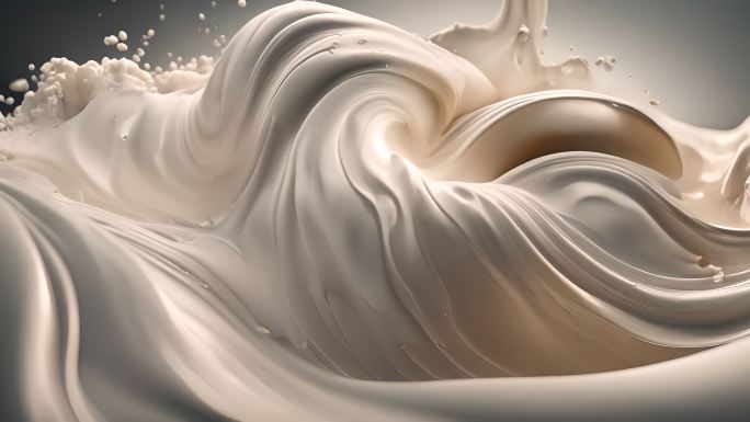 抽象艺术牛奶奶油慢动作流动特效素材