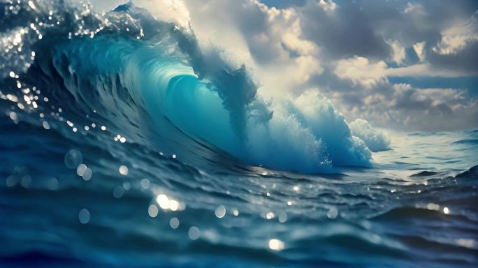 大海海浪慢动作镜头