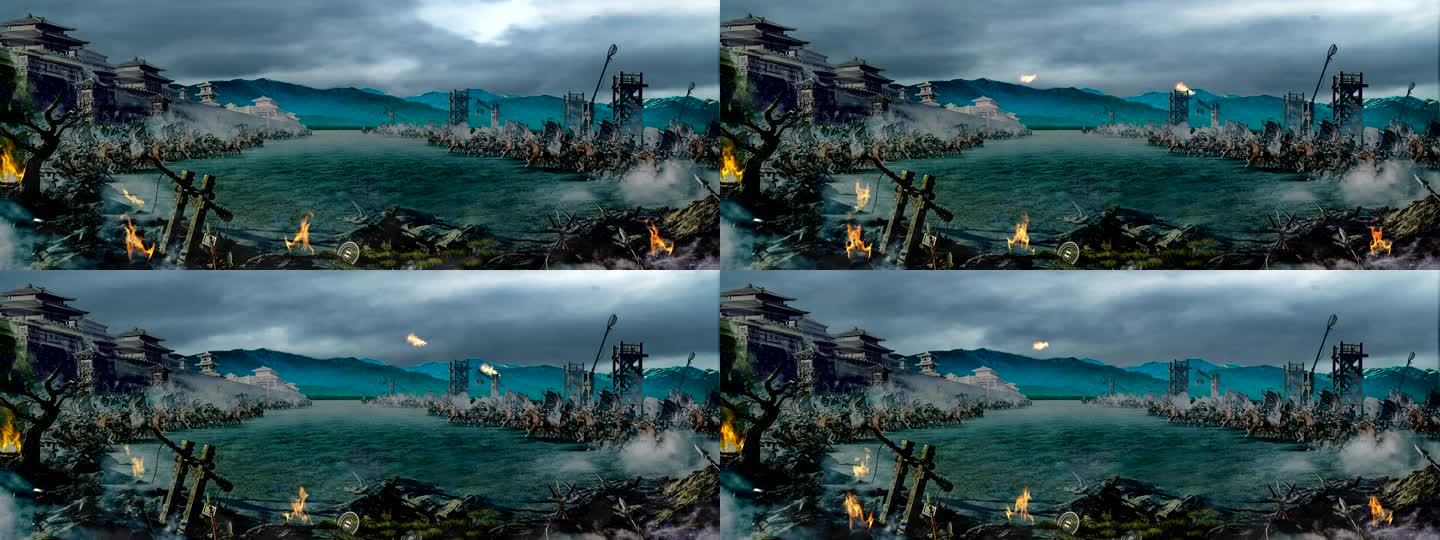 古代战场，战争，攻城高清宽屏场景视频背景