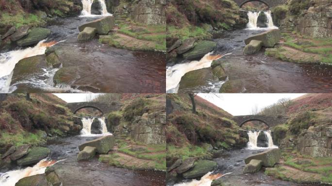 在山顶区三个郡头的瀑布和驮马桥的揭秘照片。