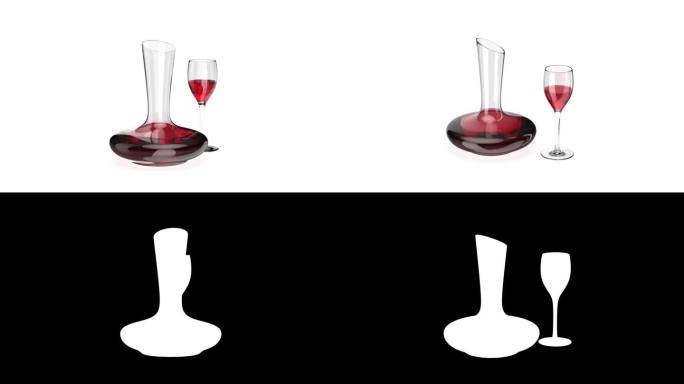 醒酒器和玻璃杯配红酒