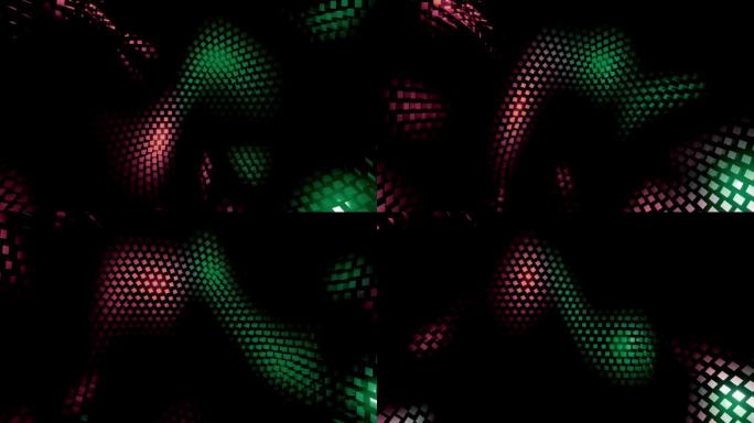 桃绿色旋转立方体的抽象背景。Vj循环阻止旋转。矩形的表面。三维动画无缝循环的现场音乐会音乐视频。运动