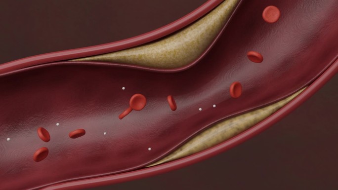 胆固醇斑块阻塞了红细胞