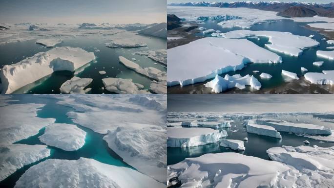 冰的领域：给种类型北极浮冰的航拍