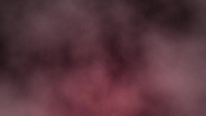 无缝循环动画品红色烟雾，蒸汽云在黑色背景。烟雾，从底部背景升起的一团烟雾。光、白、雾、云、黑背景、4