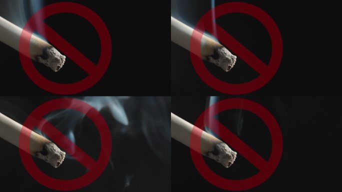 禁止吸烟抽烟点燃香烟特写吸烟有害健康