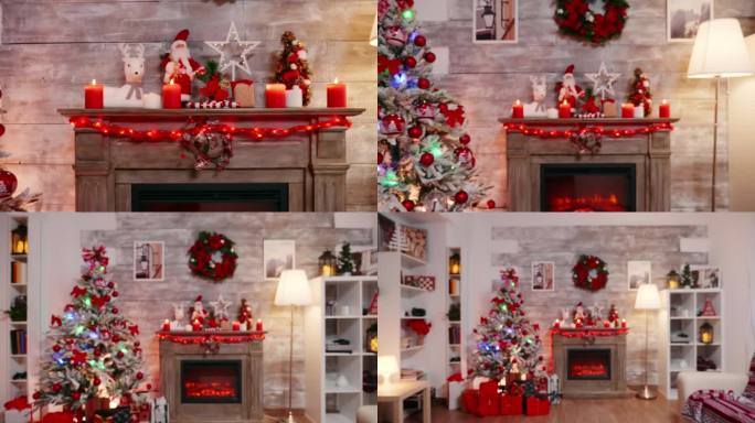 缩小镜头的房间装饰为圣诞节假期